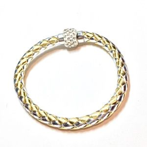 Gold silver  bracelet magnetic crystal clasp